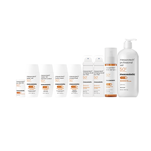 <b>mesoprotech, mesoestetic</b><br>Dystrybutor: mesoestetic <br><br> Gama 8 produktów do zaawansowanej fotoprotekcji, w tym fluid z kolorem do skóry nadwrażliwej na słońce melan 130, mgiełka do twarzy, hydra cream, water veil, fluid matujący, professional veil, body sun spray. Skład: Filtry UVA/UVB/IR/HEV. Gama mesoprotech posiada innowacyjną technologię Photon, która wzmacnia ochronę biologiczną.