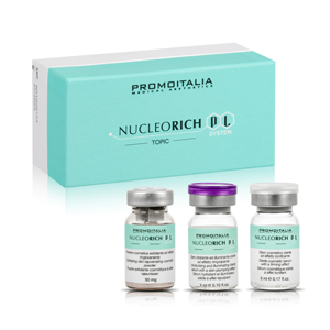 <b>NucleoRich PL Topic, Promoitalia</b><br>Dystrybutor: Estetik.pl <br><br> Lifting molekularny - kwas polimlekowy i polinukleotydy po raz pierwszy połączone w jednym produkcie przywracając skórze młodzieńczą strukturę. Skład: Nucleorich Powder 50g (NP):  mikronizowany proszek kwasu polimlekowego. Nucleorich PDRN 3ml: 3 ml roztworu polinukleotydów (20 mg/ml), kwasu hialuronowego i glutationu. Nucleorich YAL 5ml (NHA): kwas hialuronowy 10mg, glutation 2mg.