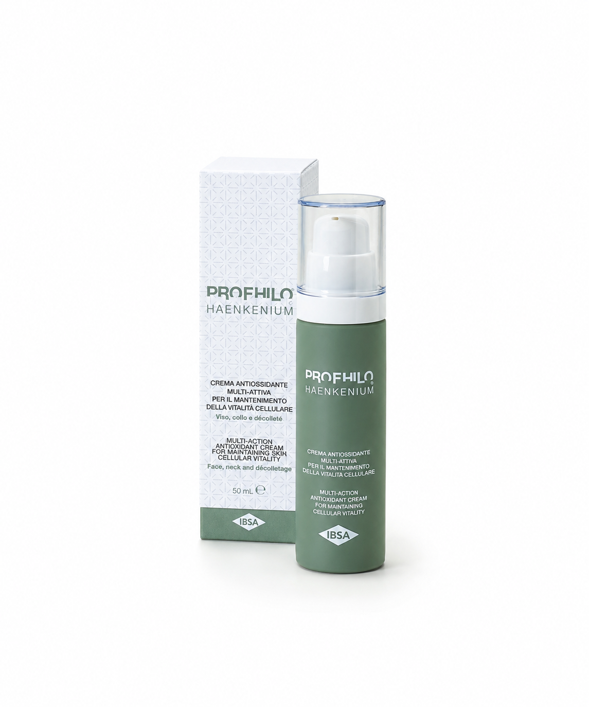 <b>PROFHILO® HAENKENIUM® </b><br> Dystrybutor: IBSA POLAND Sp z o.o. <br><br>  Krem pozabiegowy rekomendowany od następnego dnia po zabiegu Profhilo® oraz w codziennej profilaktyce anti-aging. Zawiera kwas hialuronowy o wysokiej i niskiej masie cząsteczkowej, który wspiera nawilżenie, regenerację i odbudowę bariery hydrolipidowej, oraz opatentowany ekstrakt z szałwii Haenkenium®, chroniący skórę przed stresem oksydacyjnym i wspierający ochronę przed starzeniem komórkowym. Krem poprawia jędrność i elastyczność skóry, redukuje zaczerwienienia i wspiera efekty zabiegów estetycznych. Odpowiedni również dla skóry wrażliwej.